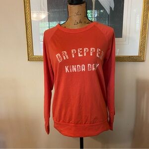 Dr Pepper Kinda Day Graphic Sweatshirt Burnt Orange Boutique Crewneck SZ S LNWOT